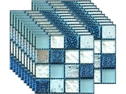 Omni conjunto de 20 Adesivos de Azulejos Autoadesivos Resistentes Ao Calor e Água para Fundo de Cozinha Azul 10x10cm/4x4in