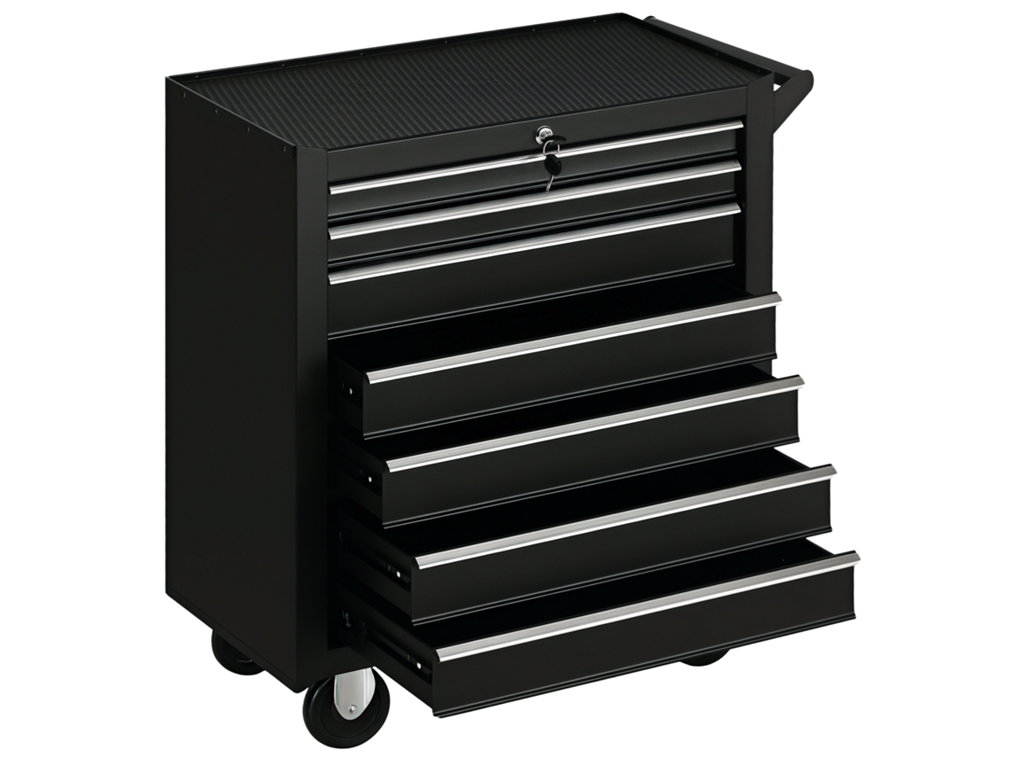 Carrinho De Ferramenta Chapa De Aço Cor Preto 69x33x75 Cm Durhand