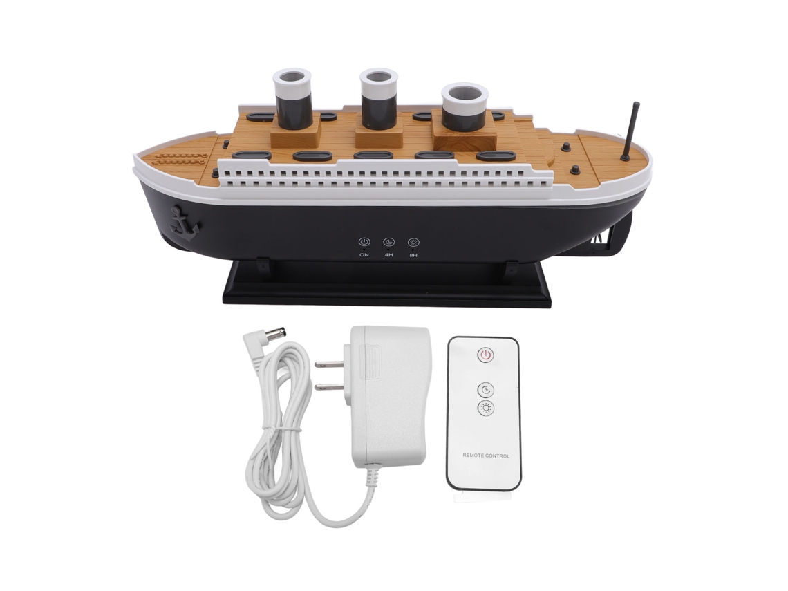 Difusor de Aromaterapia 250ml Navio Retrô Umidificador com Controle Remoto para Quarto Escritório Plug Us