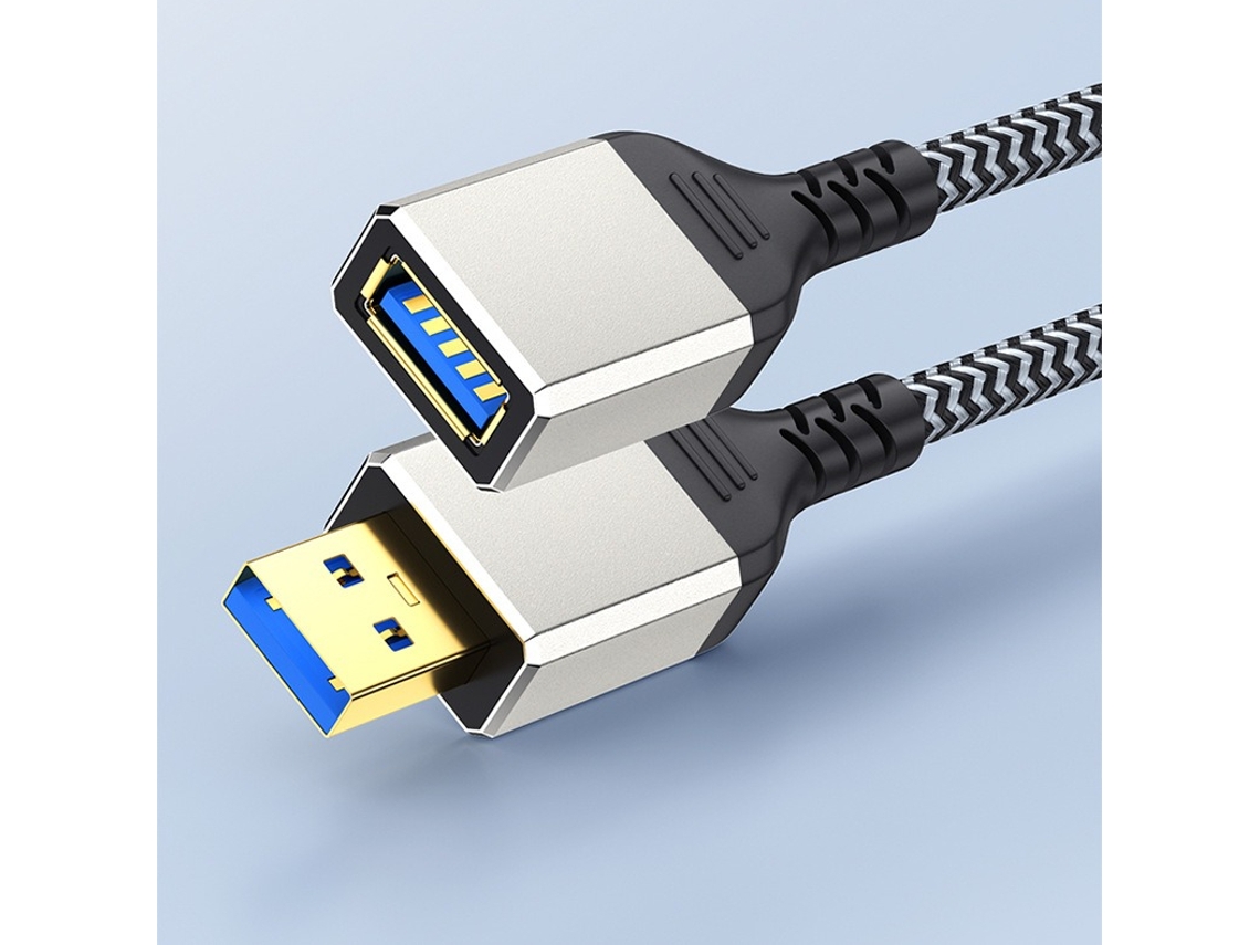 Cabo Extensor Usb 3.0 Macho fêmea,5gbps, 5m, Compatível Ps4/xbox/teclado/rato/impressora Prata HEXINYIGJLY