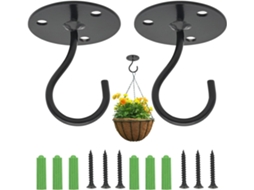 2 Ganchos de Teto para Plantas, Suporte de Parede, Metal DUREFORWARD