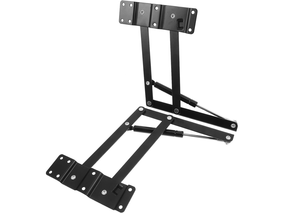 Dobradiça De Mesa Dobrável Rebatível Em Aço Preto Com Suporte Pneumático Para Porta Armário