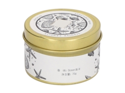 Vela Aromática De Cera De Soja Com Óleo Essencial Natural, Vela De Lata Para Cena Com Velas, Ouro 70g Oceano