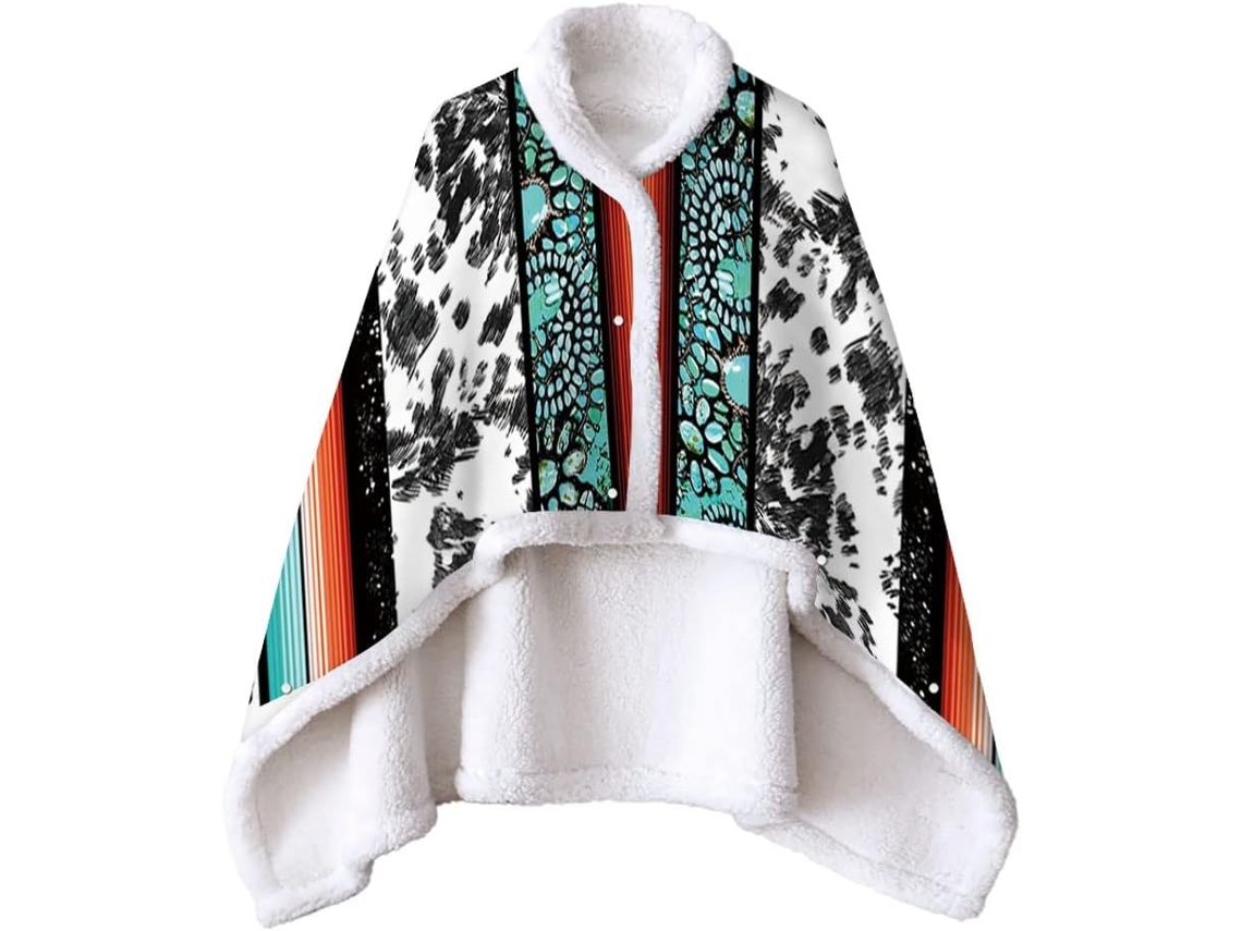 Manta de Lã Sherpa Fansu Xale Grossa e Macia Inverno com Botões Quente Microfibra para Adultos Crianças 150x12