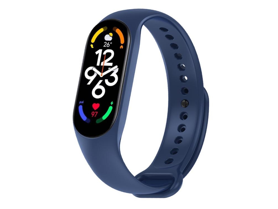 Capa para Xiaomi Smart Band 10/9/8 Silicone Cor Sólida Integrada Azul Meia noite XIAOMOYU