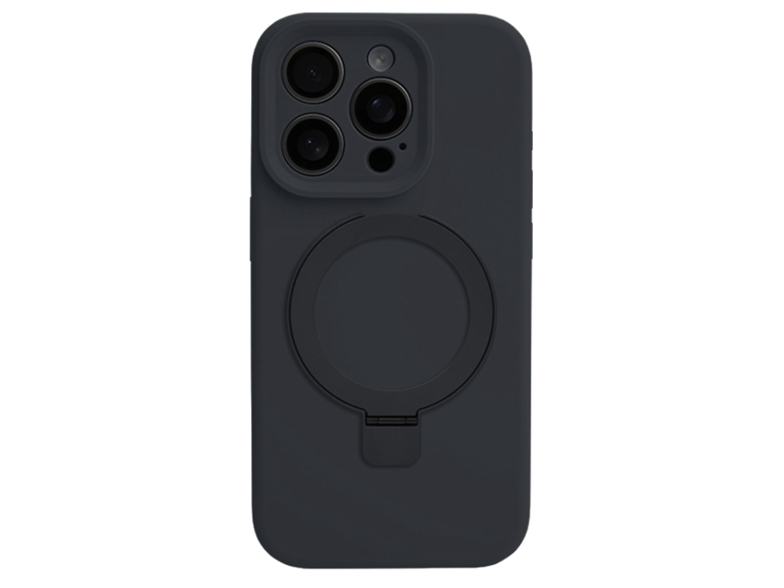 Capa Yuysan Para Iphone 16 Silicone Magnetico Com Suporte Rotativo Laranja