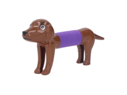 Ats brinquedo Anti estresse Tubo Pop com Design de Cachorro Colorido Flexível Esticável para Crianças Marrom