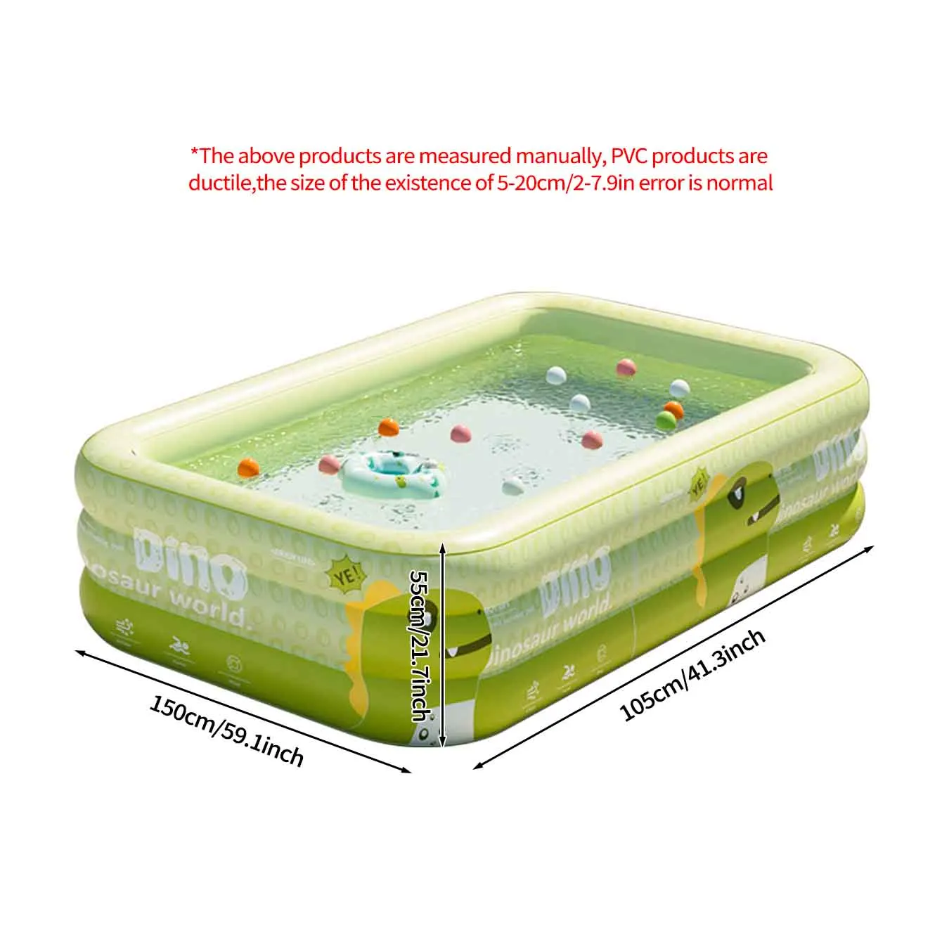 Piscina Inflável (1,5 M), Retangular, Em Pvc Reforçado.