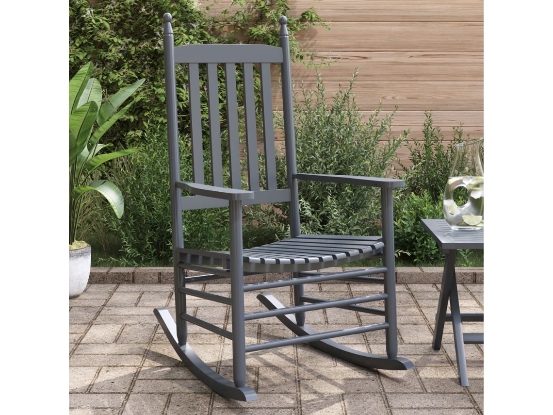 Maison Exclusive - Cadeiras Baloiço C/ Assentos Curvos 2 Pcs Álamo Maciço Cinzento