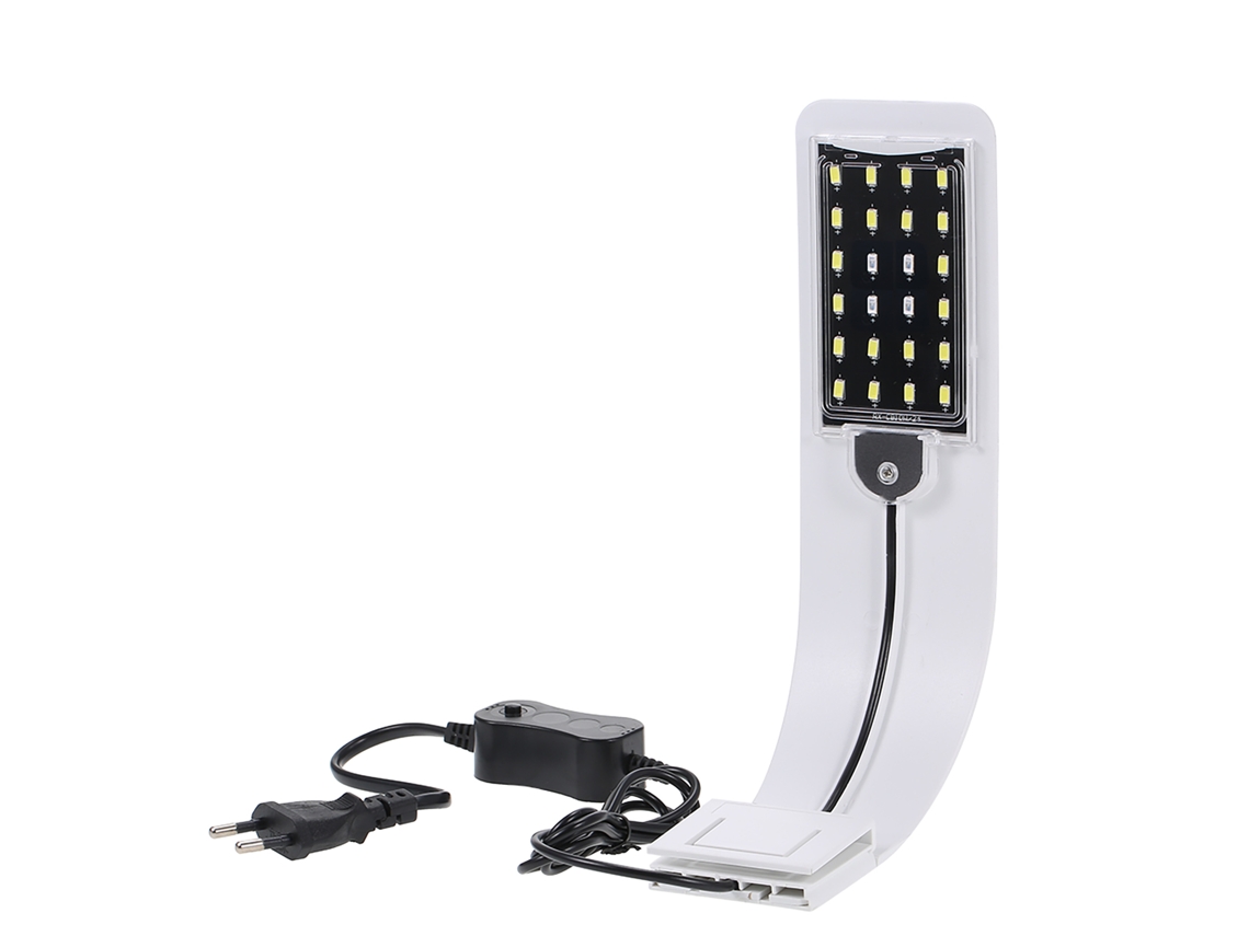 Lâmpada Led para Aquário 24 Leds 10w Ac220v/110v Luz Branca/azul Portátil Mini Clamp