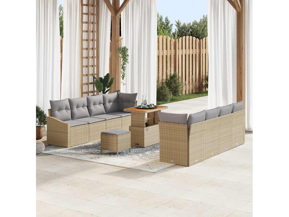 Vidaxl Conjunto De Sofá De Jardim 11 Unid. 10-número De Lugares