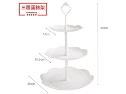 Portavasos De 3 Niveles De Plástico Blanco Para Pasteles Y Cupcakes Três Camadas Redondas