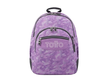 Mochila escolar camuflada rosa giz de cera TOTTO