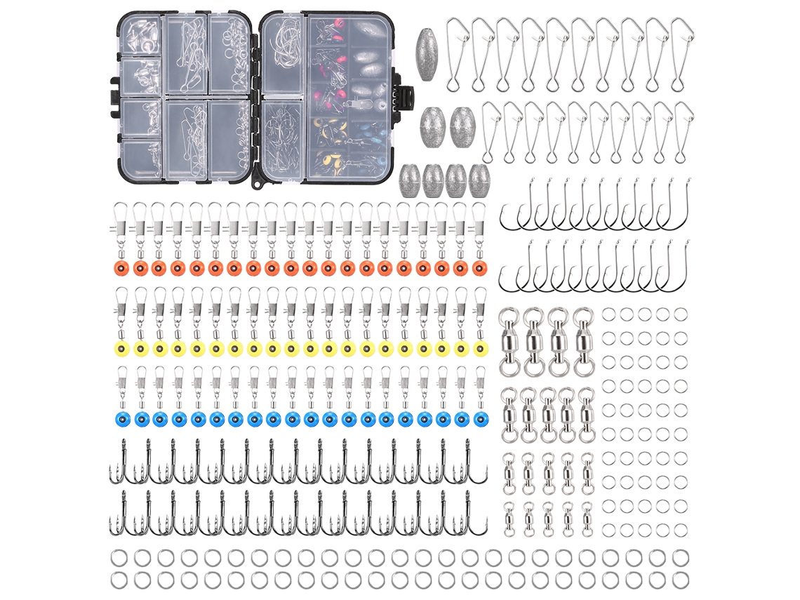 Kit Acessórios Pesca 256 Peças com Caixa
