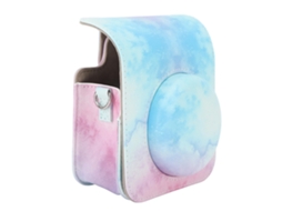 Bolsa Protetora para Mini Câmera Instantânea, Estojo de Pu com Alça de Ombro Ajustável para Câmera Fujifilm Instax Mini 12, Azul e Rosa. ELECTVAULT1