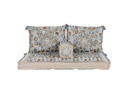 Conjunto de 4 Poltronas Duplas em Algodão, Azuis, 150x76x20cm ALEXANDRA HOUSE LIVING