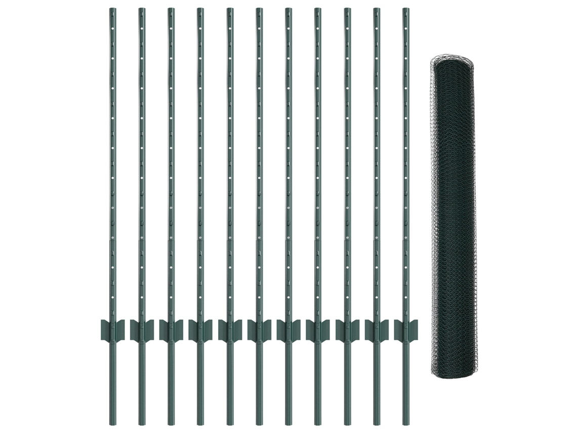 Conjunto 1 Painel De Cerca Vidaxl Verde Aço (25 X 1 M)