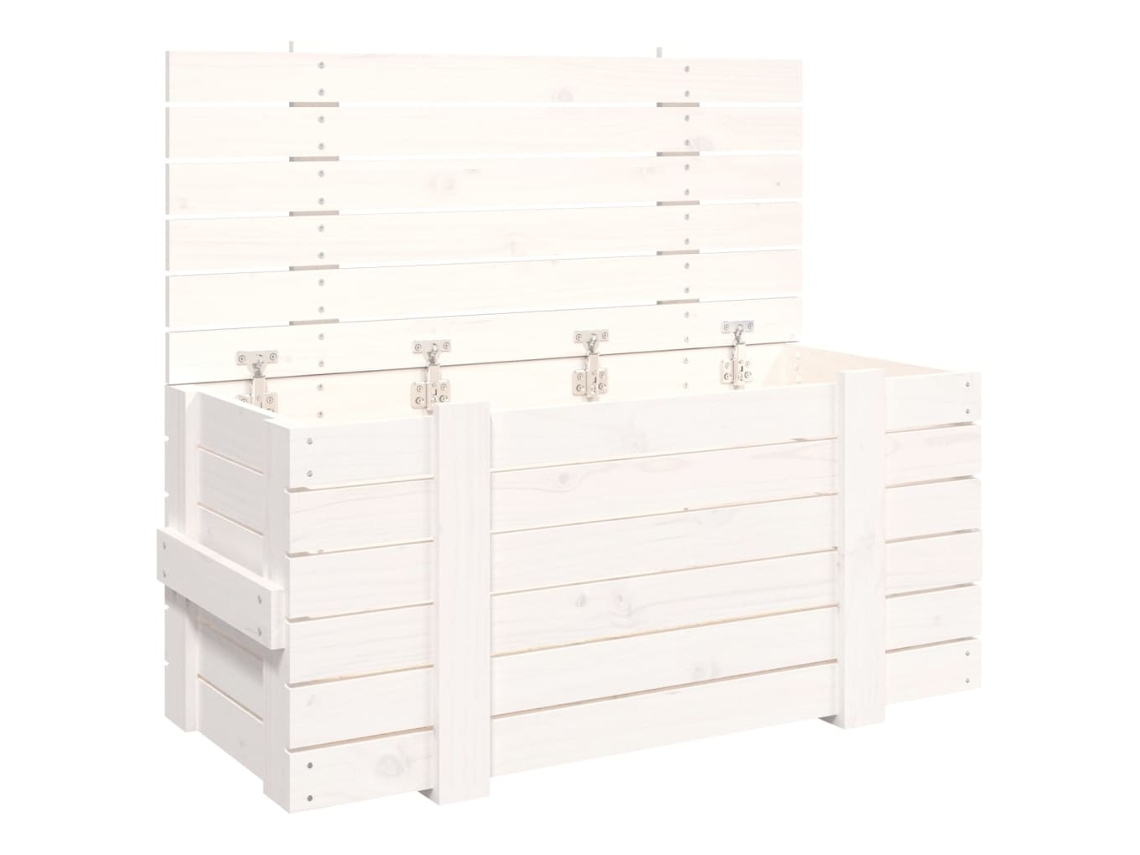 Storage Box, Storage Boxes Vidaxl Branco Madeira De Pinho (91 X 40.5 X 42 Cm)