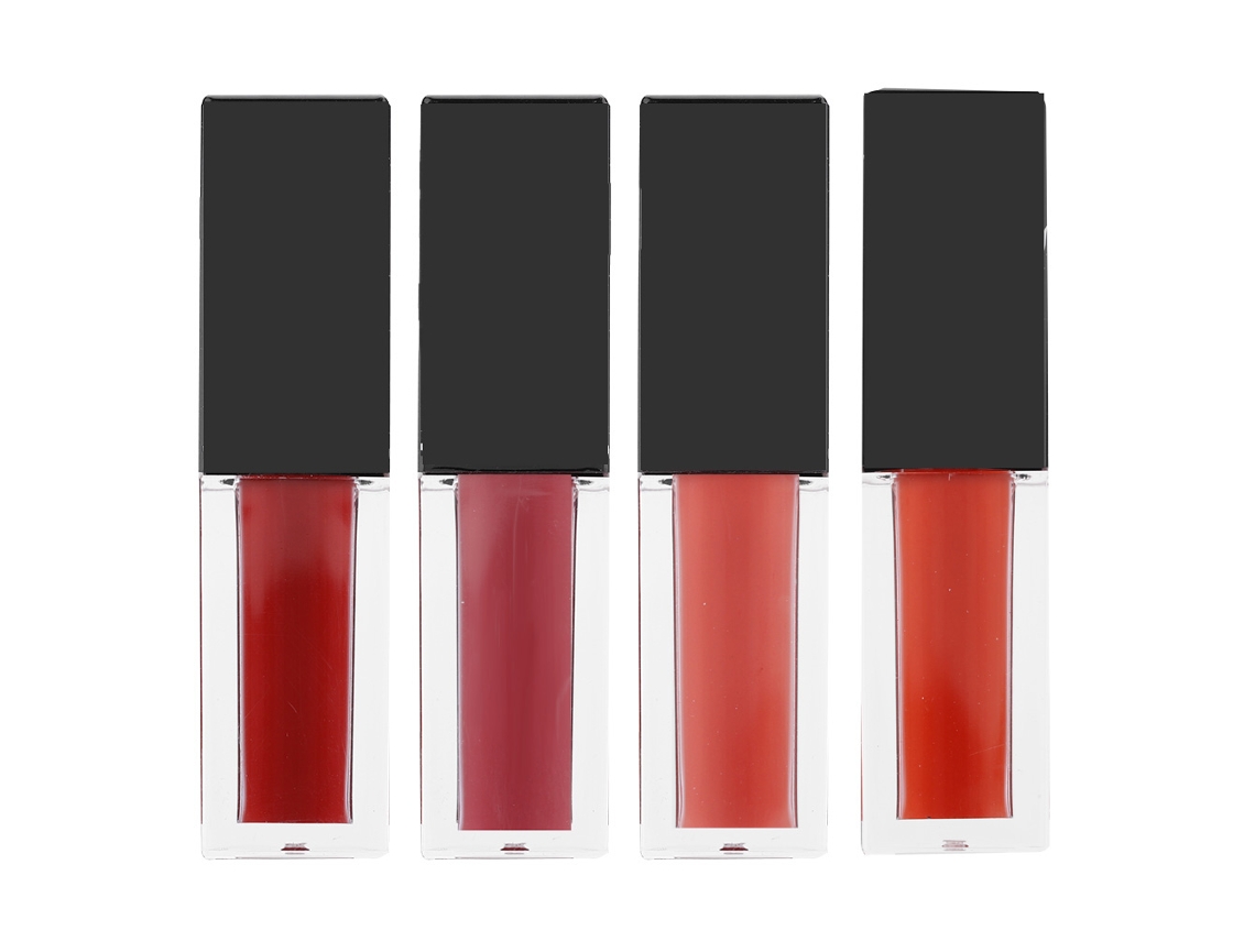 Labial Mate Metálico 4 Cores Impermeável Longa Duração Não Pegajoso Brilho Labial Cosmético 02