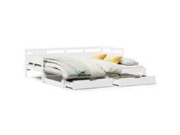 Sofá Cama com Gavetão e Gavetas Branco MAISON EXCLUSIVE (90x200 cm)