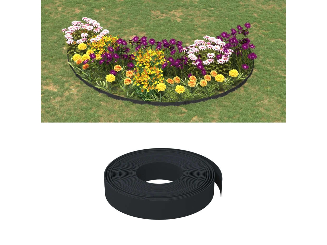 Vidaxl Bordas De Jardim 2 Pcs 10 M 10 Cm Polietileno Preto