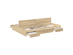 Estrado de Cama com Arrumação Carvalho Sonoma 135x190 cm MAISON EXCLUSIVE