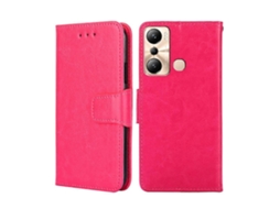 Capa De Couro Com Textura De Cristal Para Infinix Hot 20i