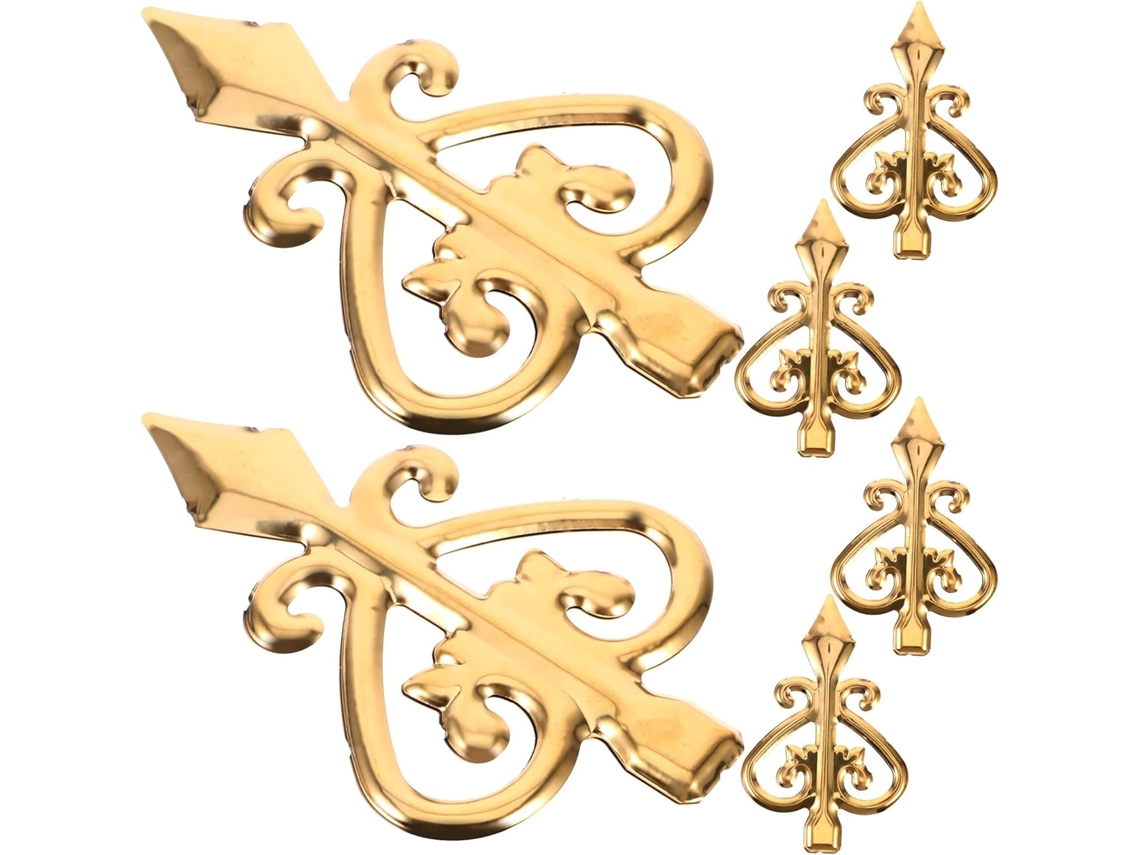 Conjunto De 6 Peças Decorativas Para Cerca Em Liga De Alumínio Com Ponteiras Douradas.