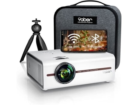 Projetor de vídeo 2.4g5g Dual Band Wifi Bluetooth, Yaber V5 8000l Mini projetor suporta 1080p Full Hd Projetor traseiro com função