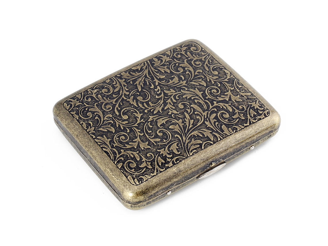 Caixa de Cigarro Vintage de Metal, Dourada, Masculina, Porta tabaco para Charutos Dos Anos 20, Diâmetro de 8 Mm SUNNY SPACES