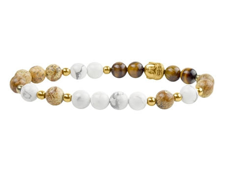 Pulseira KOVAÉ Premium Banyan (Missanga - Castanho e Branco - 16 cm)
