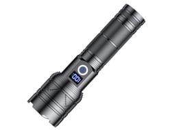 Lanterna Led de Longo Alcance, Potente e Recarregável Via Usb, Ideal para Camping, com Zoom e Indicador de Bateria. MDUG
