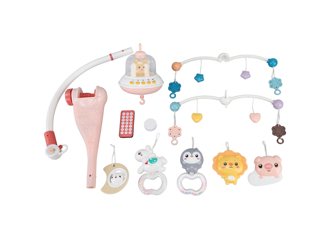 Ats móvel para Bebê com Animais Rotatsivos, Luzes Noturnas e Música Relaxante, Projetor de Plástico Tipo 2
