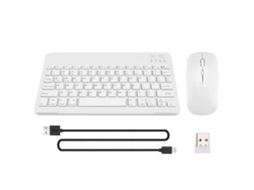 Conjunto de Teclado e Mouse Bluetooth Sem Fio TAISHENGDA branco para tablets e notebooks