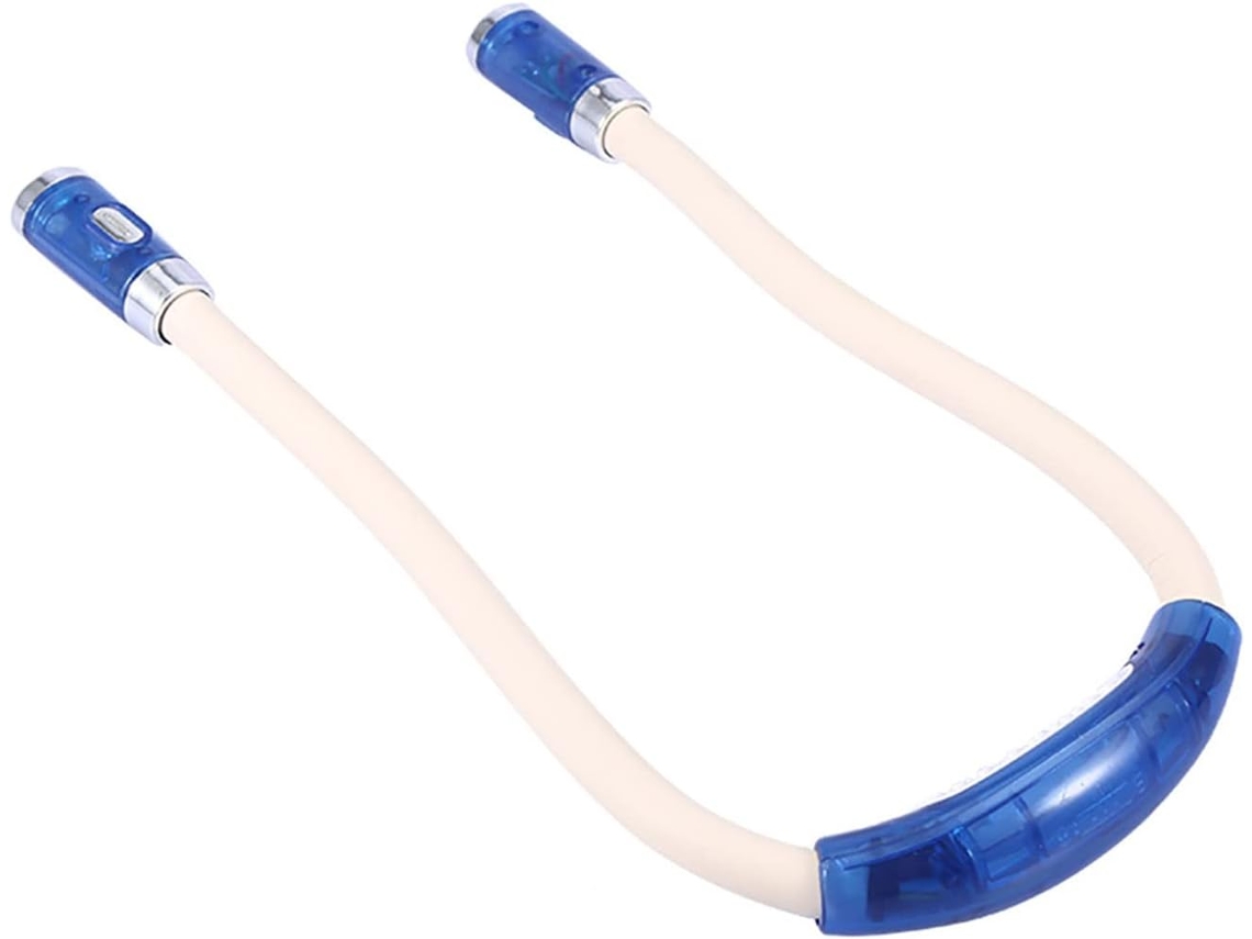 Luminária De Pescoço Led Flexível Akozon, Mãos Livres, Ajustável, Para Leitura Noturna, Preta Azul