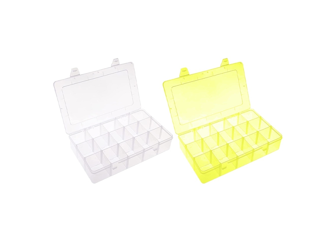 Organizador De Bijuterias 24 Compartimentos Diversas Cores 19x13x3,6cm