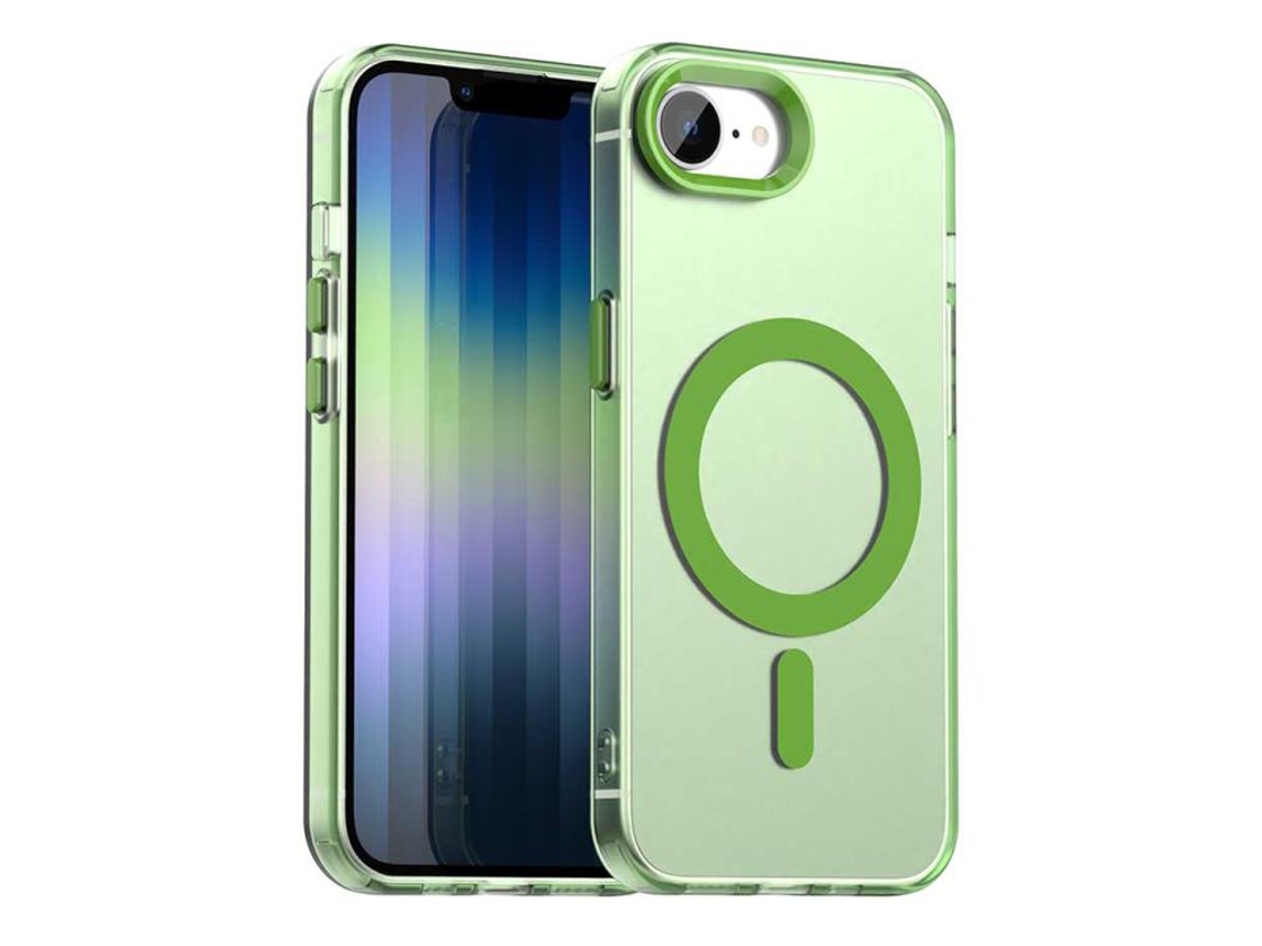 Capa Híbrida Para Iphone 17e / 16e - Pc E Tpu Com Magsafe | Candy Design - Verde
