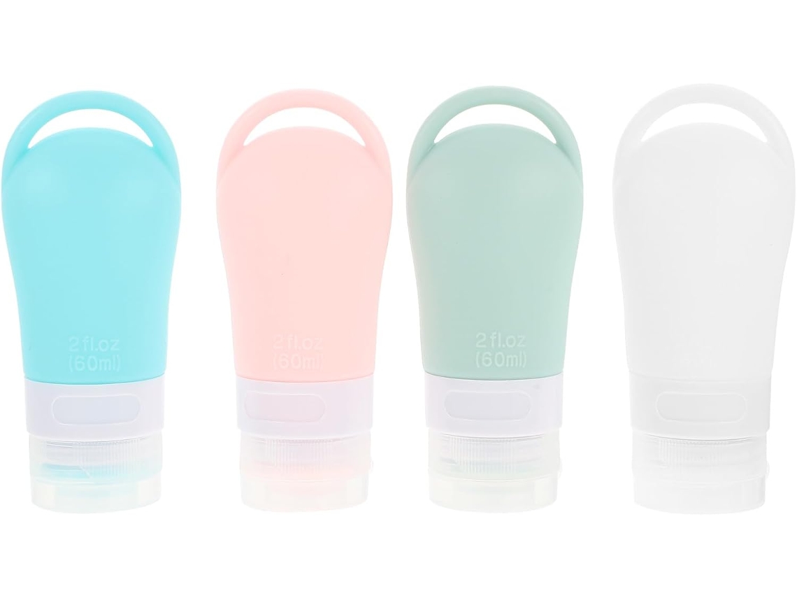 Conjunto De 4 Frascos De Silicone Macios E À Prova De Vazamentos