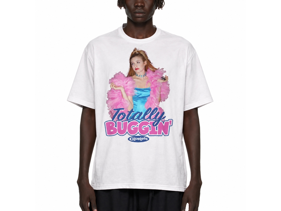 Rockinstone Clueless Totally Buggin White T-shirt Size:m