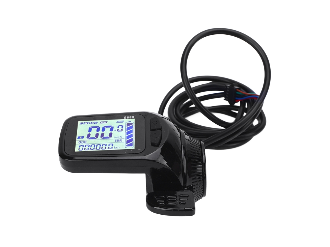 Tela LCD de bicicleta elétrica, acelerador de polegar 2 em 1, medidor de velocidade, acessórios para moto e patinete