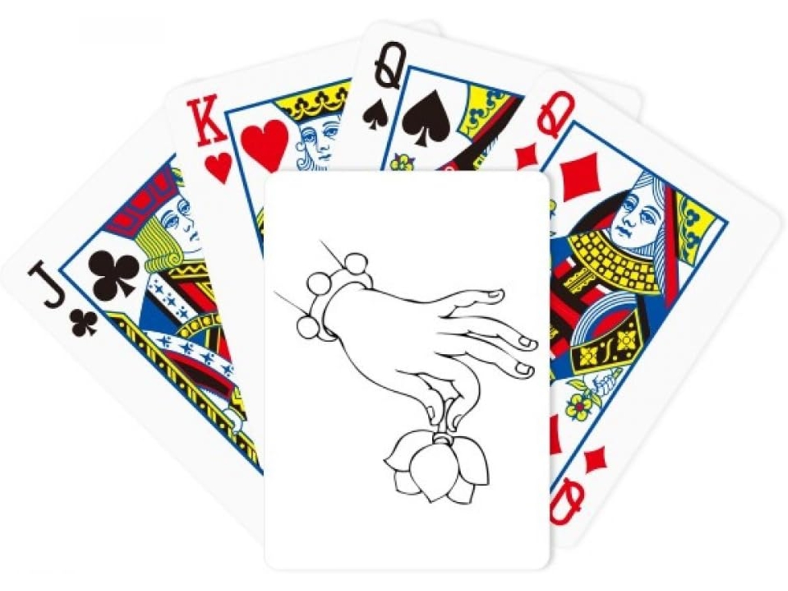 Jogo de Cartas Pôquer com Desenho Cultura Linha Lótus Plástico 5,7 X 8,8 Cm Seguro