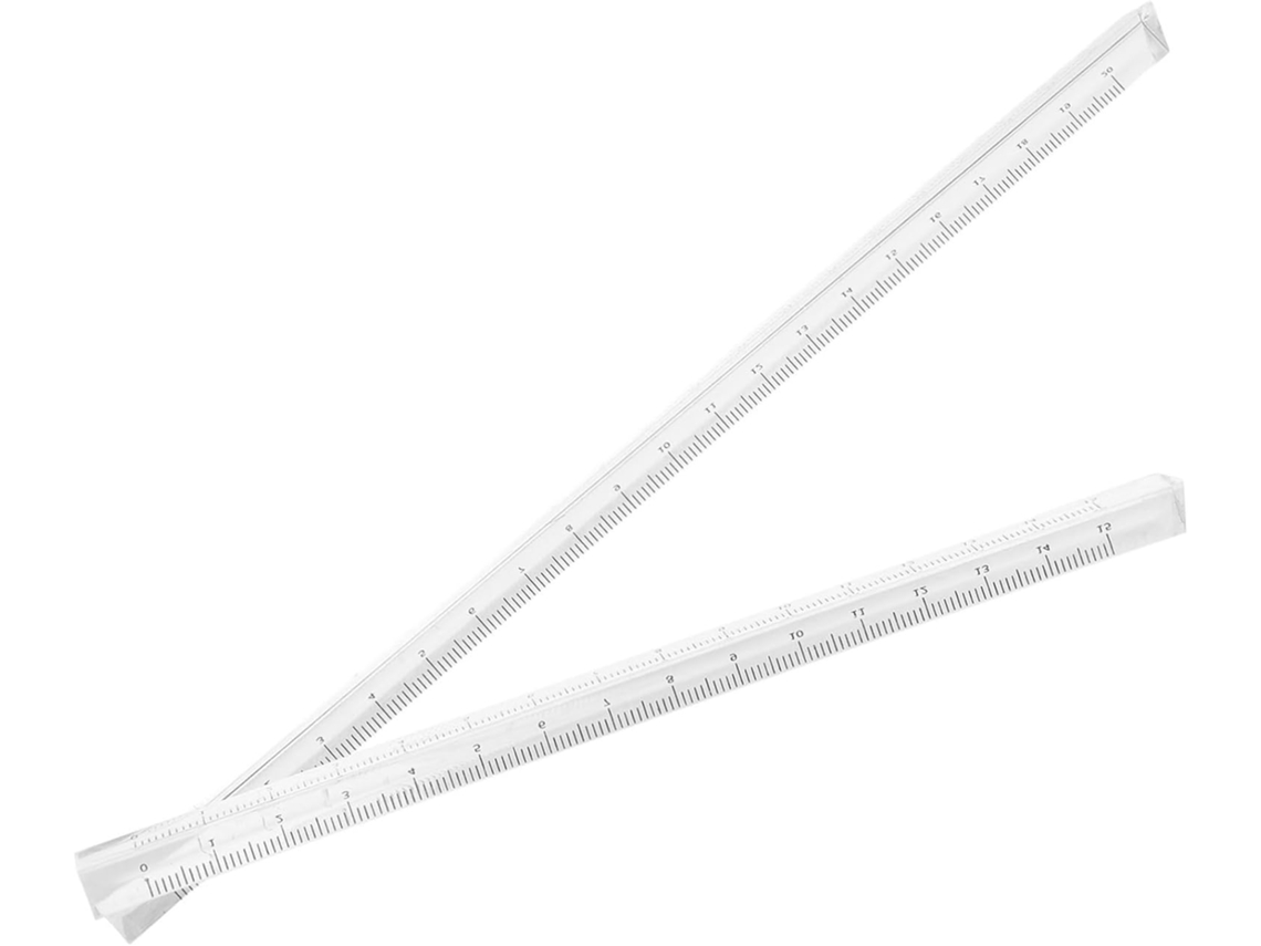 Régua De Plástico Transparente Lurrose, Conjunto De 2 Peças, Régua Métrica Para Desenho, Ferramenta De Medição Para