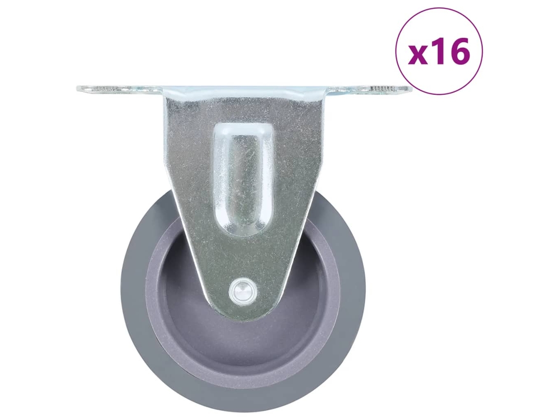 Vidaxl 16 Pcs Rodas Fixas 75 Mm