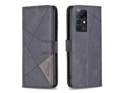 Capa De Celular Em Couro Com Textura De Losango E Fecho Magnético Para Infinix Zero X / X Pro Bf05
