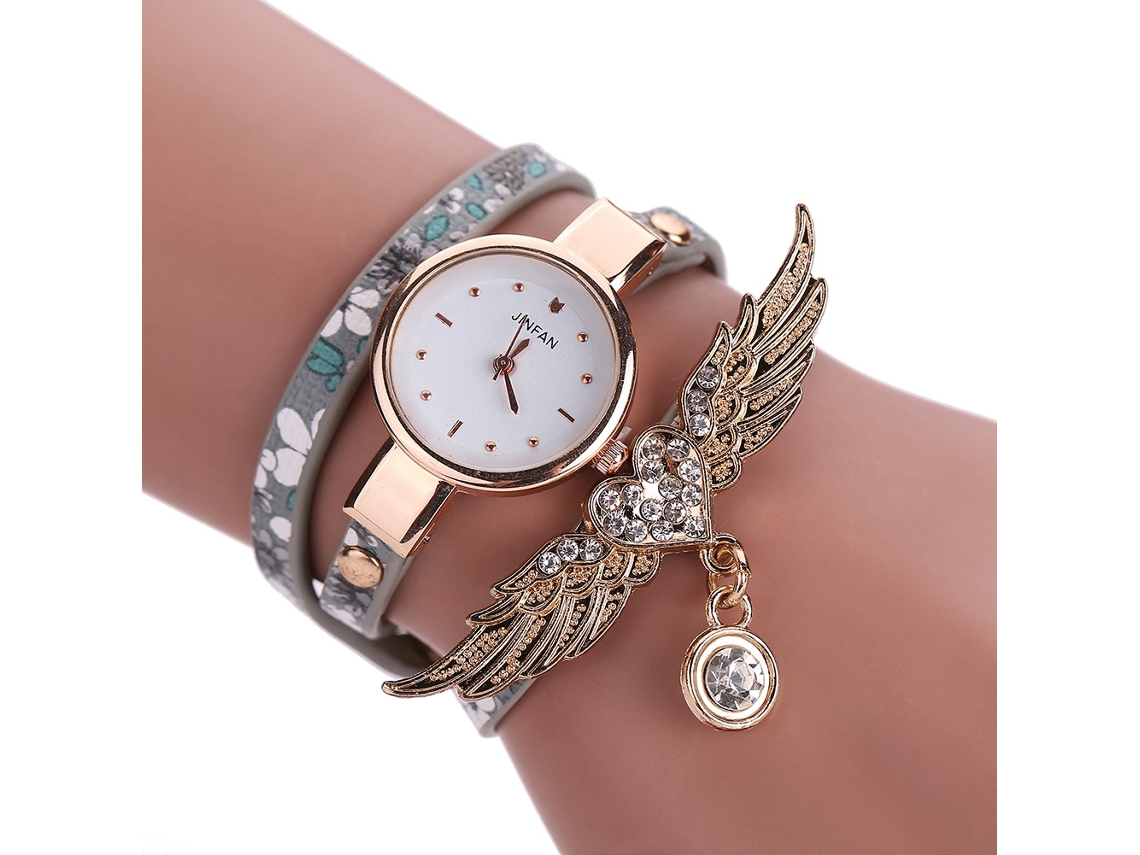 Relógio de Pulso Feminino com Quartzo e Pulseira de Múltiplas Camadas com Strass (3)
