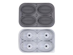 Forma De Silicone Para Cubos De Gelo Em Forma De Bola De Rugby Com Funil, Ideal Para Cocktails, Bourbon, Conhaque E Whisky. Cinza Hexinyigjly