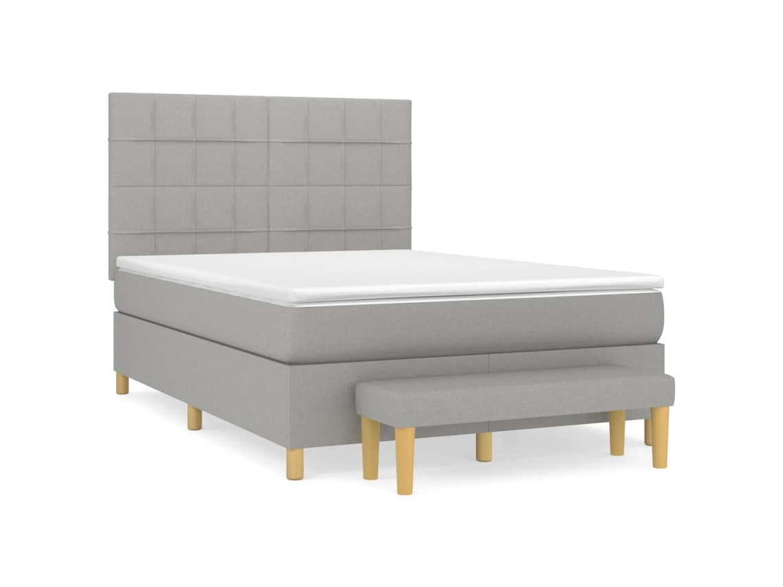 Box Spring Bed, Box Spring Beds Vidaxl Cinzeto Tecido (140 X 190 Cm)