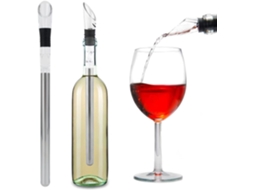 Bastão Resfriador De Vinho 3 Em 1 Em Aço Inoxidável Com Aerador E Dosador Para Garrafas De Vinho