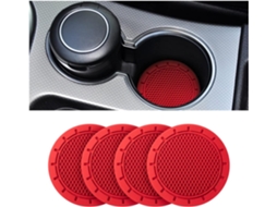 Conjunto de 4 Porta copos para Carro, Silicone, Antiderrapante, 7 cm AQUAFORGE