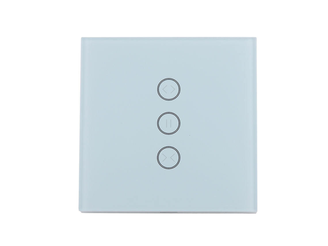 Painel tátil para motor de cortina inteligente Wi-Fi, compatível com controle remoto celular e Alexa.